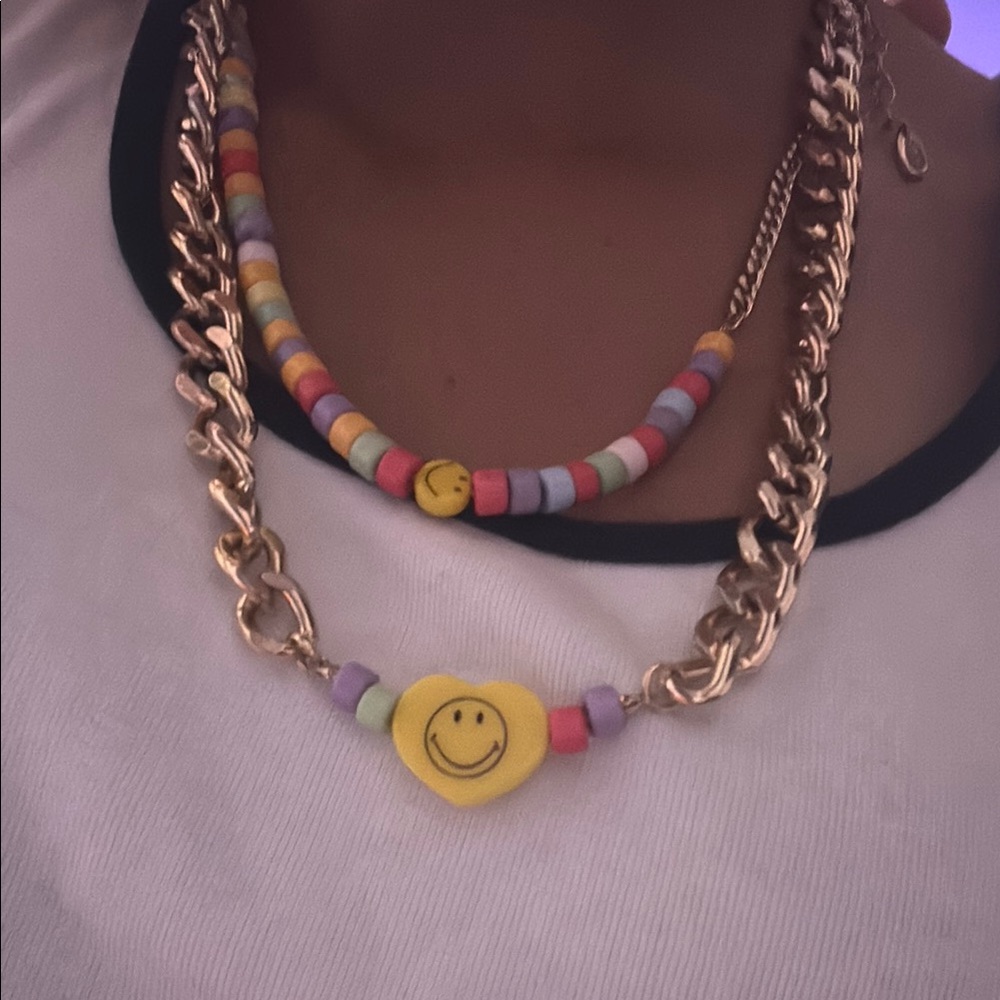 Gold and Yellow Beaded Necklace with Playful Charms
